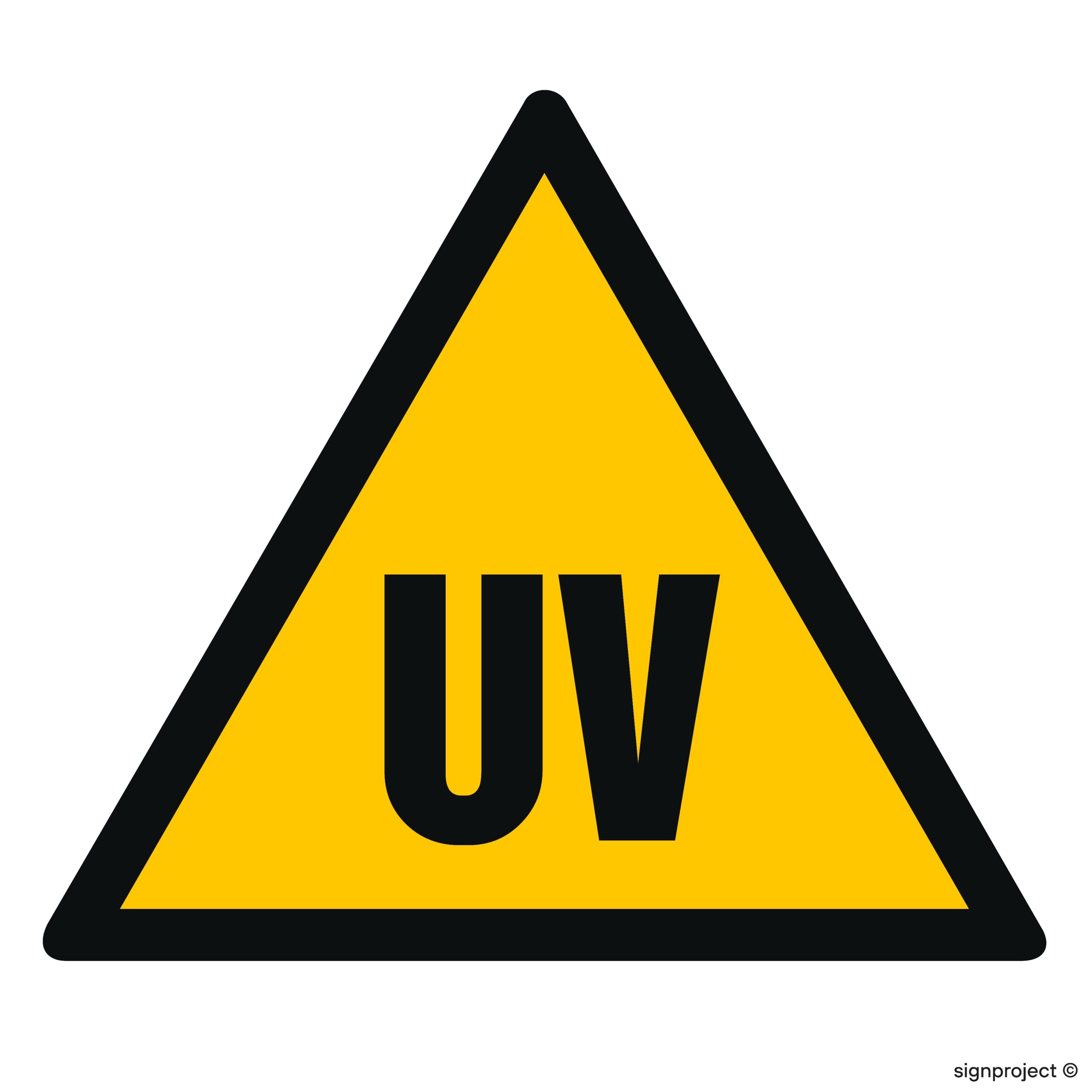 GE023 Uwaga! Promieniowanie ultrafioletowe - 12 naklejek