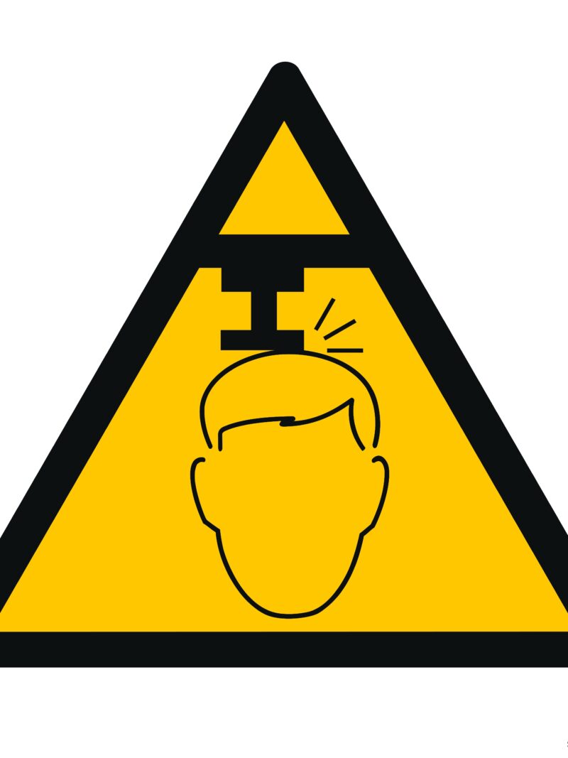 GE025 Ostrzeżenie przed niebezpieczeństwem urazu głowy -  12 naklejek