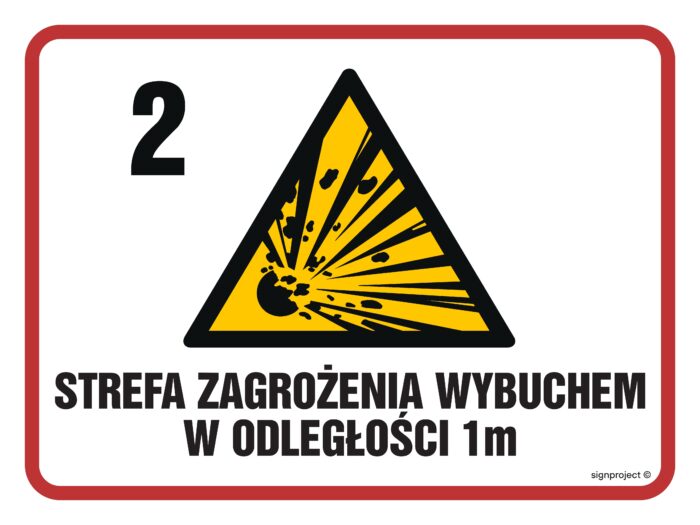 NB039 Strefa zagrożenia wybuchem w odległości 1 m Z-2