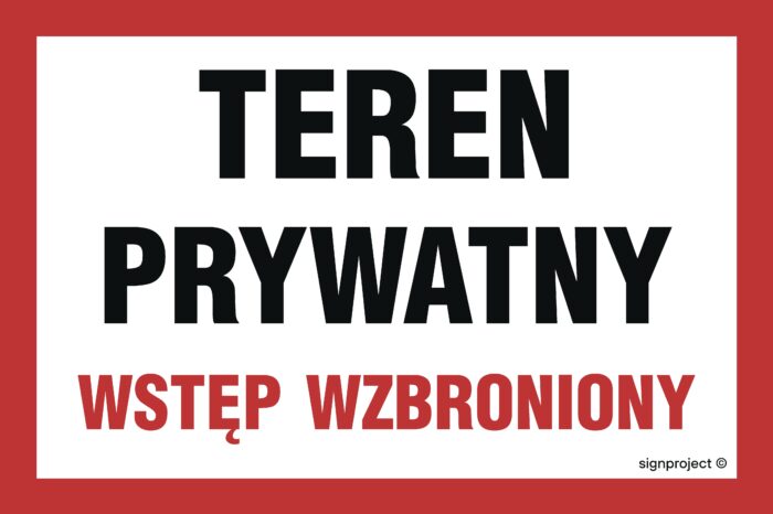 NC031 Teren prywatny wstęp wzbroniony