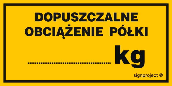 NC080 Dopuszczalne obciążenie półki ........... kg -  6 naklejek