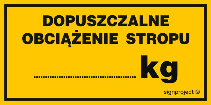 NC081 Dopuszczalne obciążenie stropu .......kg - opakowanie 10 sztuk