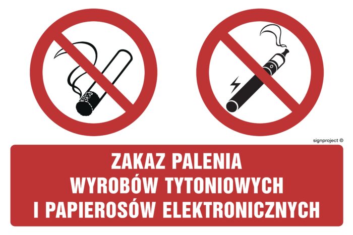 NC094 Zakaz palenia wyrobów tytoniowych i papierosów elektronicznych