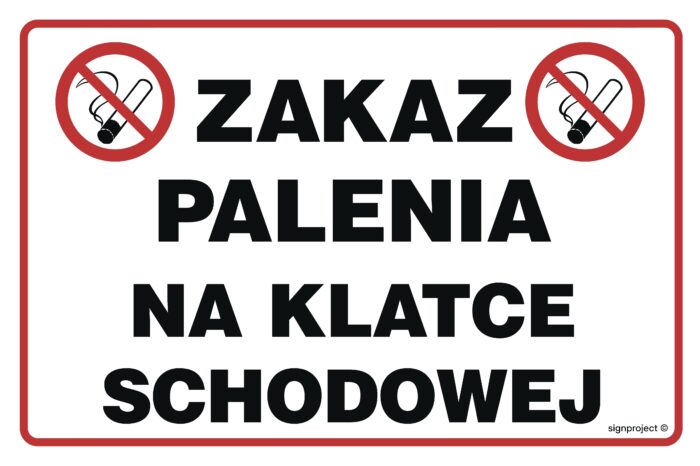 NC108 Zakaz palenia na klatce schodowej