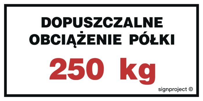 NC118 Dopuszczalne obciążenie półki 250 kg - opakowanie 10 sztuk