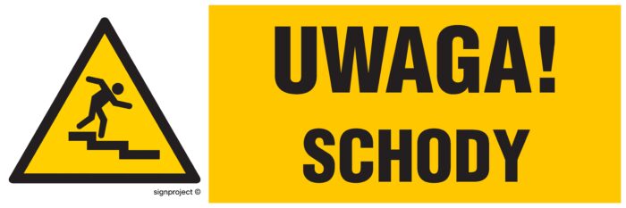 NC120 Uwaga schody - prawostronny