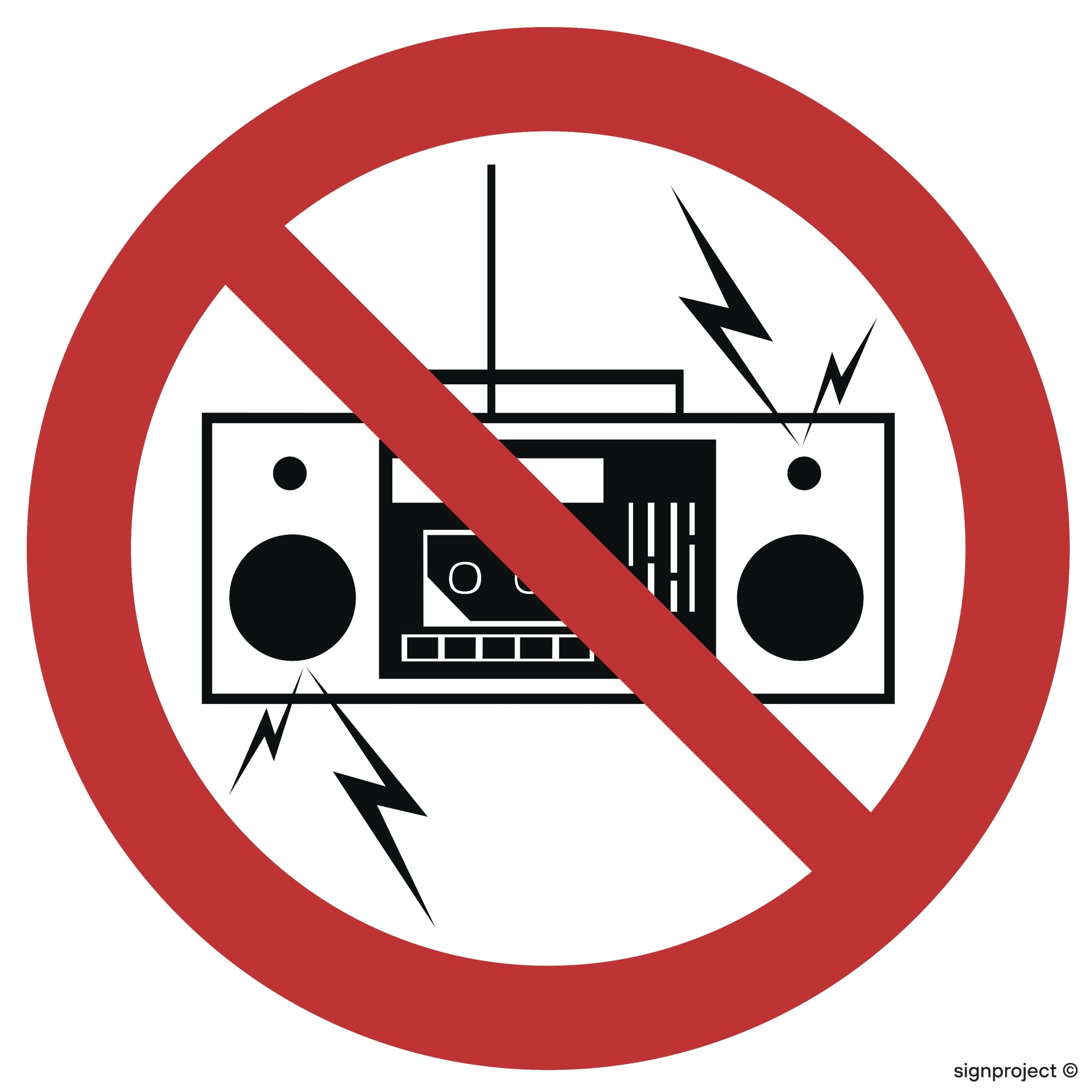 OD004 Zakaz używania urządzeń nagłaśniających i radia w sposób uciążliwy