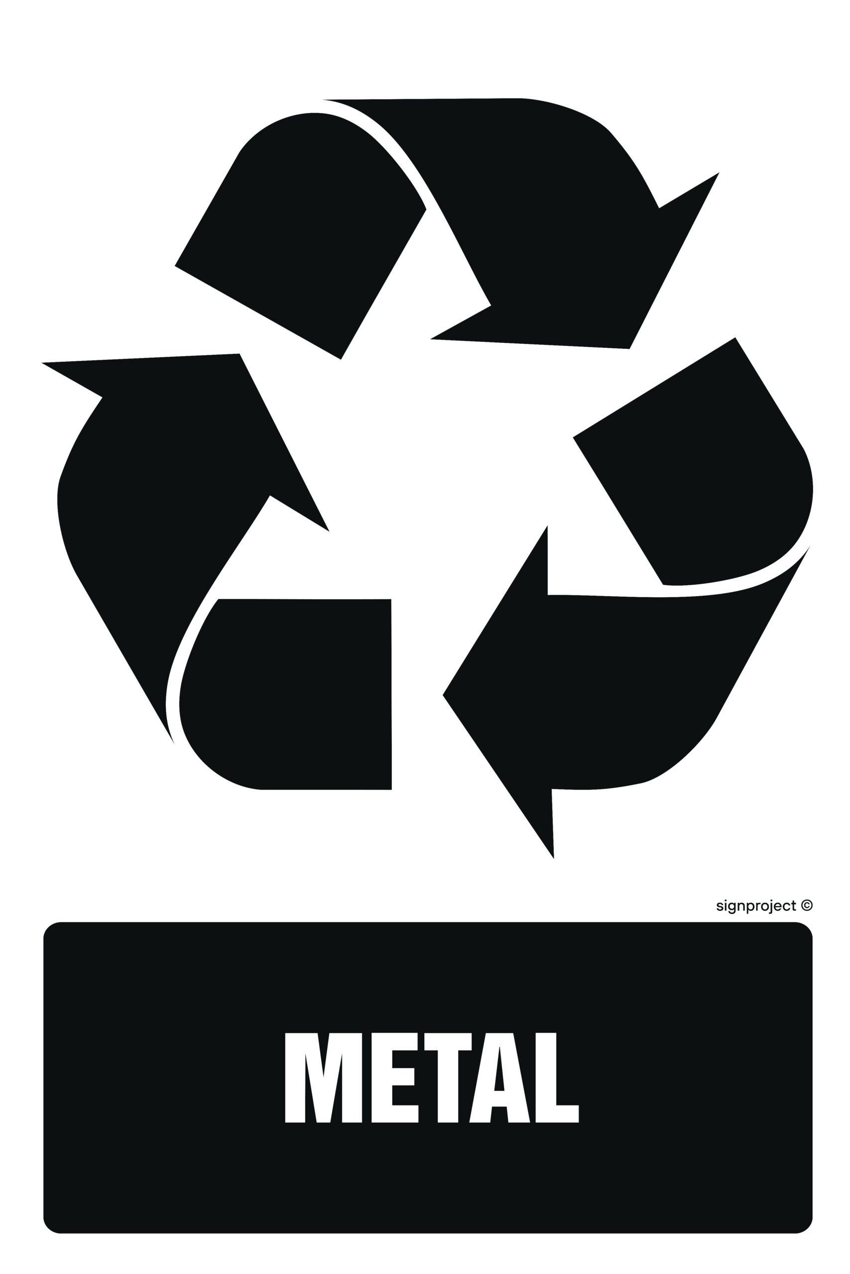 OD100 Etykiety na pojemniki na odpady - Metal, Odpady organiczne, Papier, Szkło, Tworzywa sztuczne