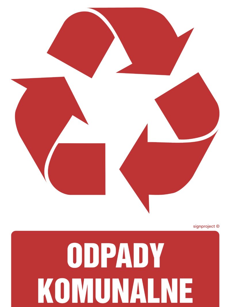 OD101 Etykieta na pojemniki na odpady Odpady komunalne