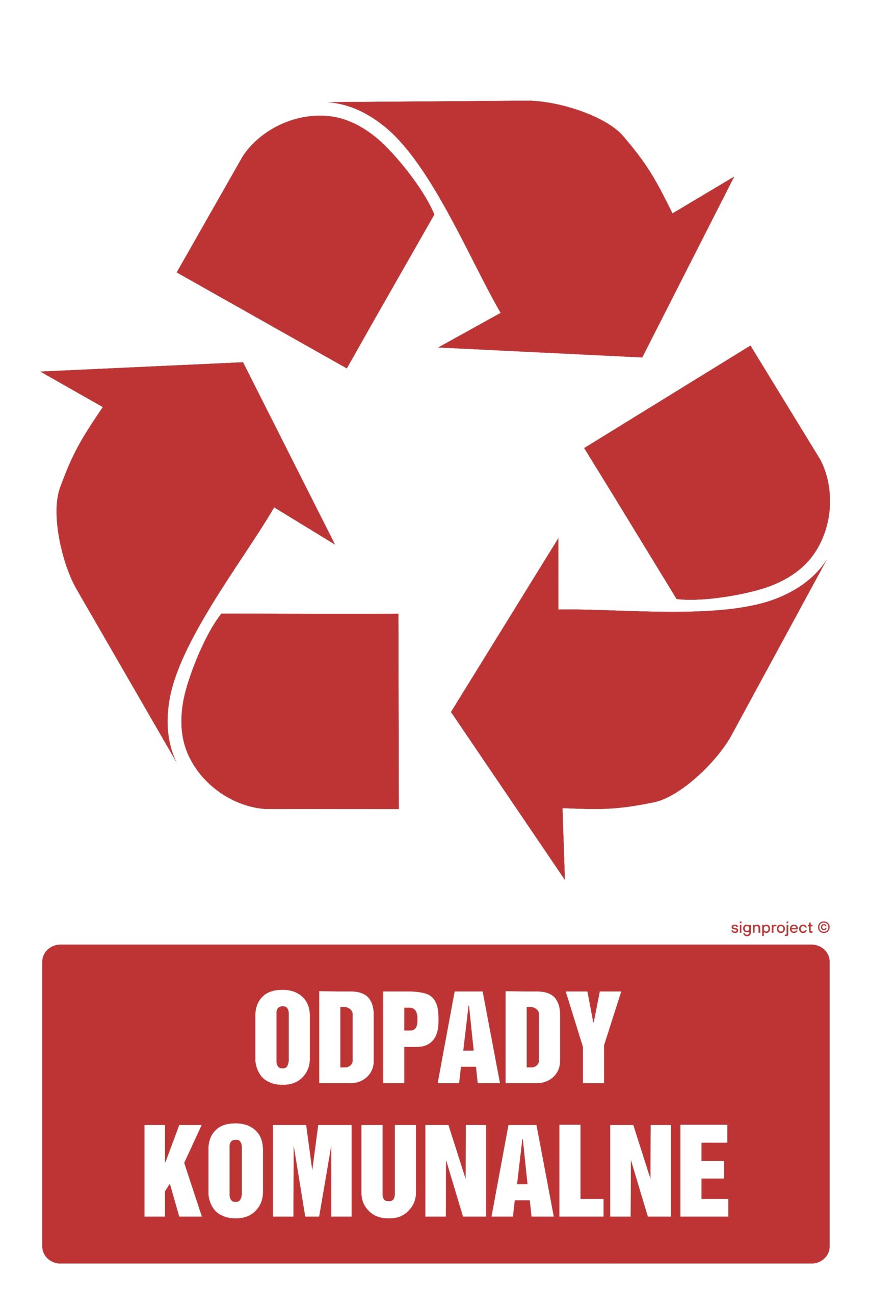 OD101 Etykieta na pojemniki na odpady Odpady komunalne