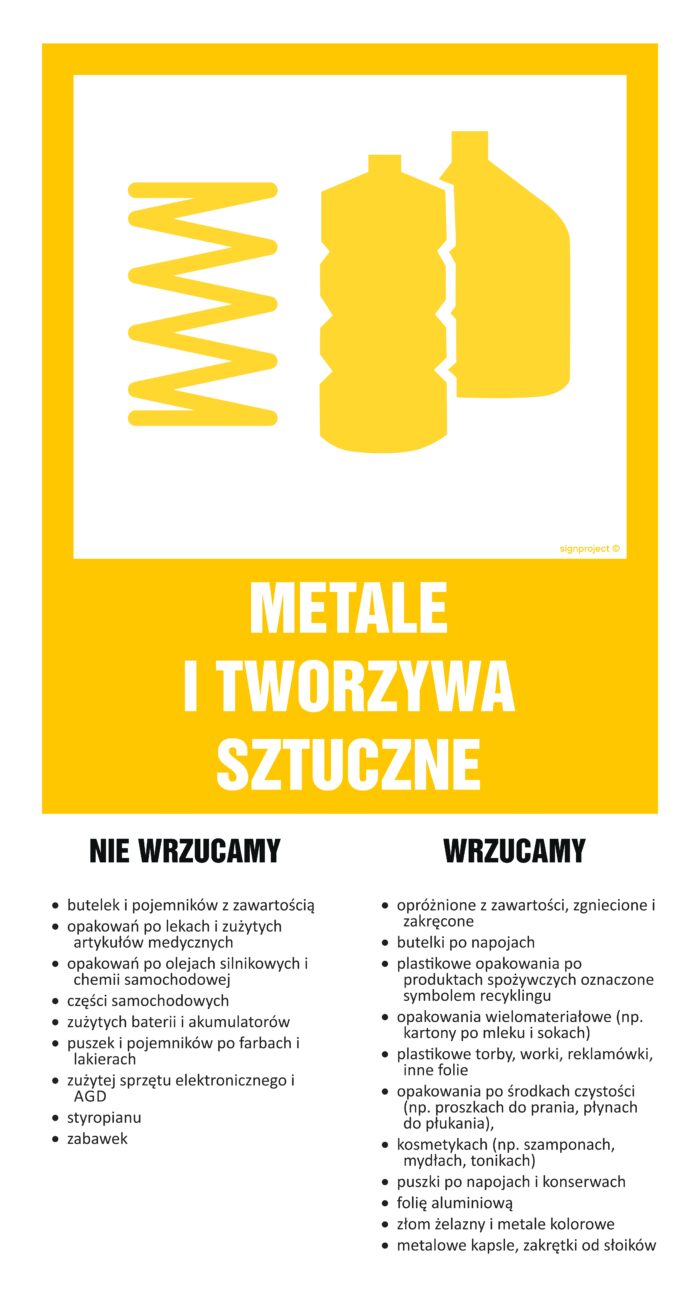 OD201 Instrukcja segregacji odpadów - METALE I TWORZYWA SZTUCZNE