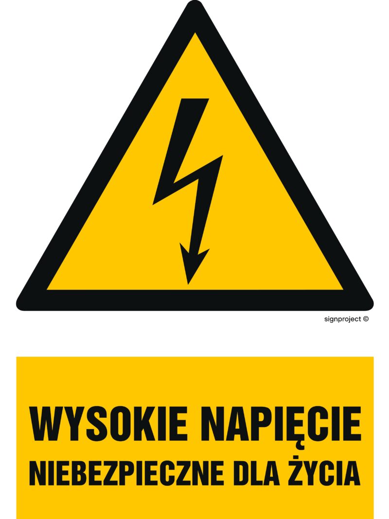 HA004 Wysokie napięcie niebezpieczne dla życia -  9 naklejek