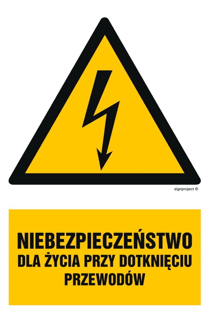 HA007 Niebezpieczeństwo dla życia przy dotknięciu przewodów -  9 naklejek