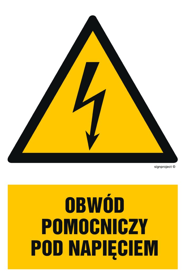 HA010 Obwód pomocniczy pod napięciem -  9 naklejek