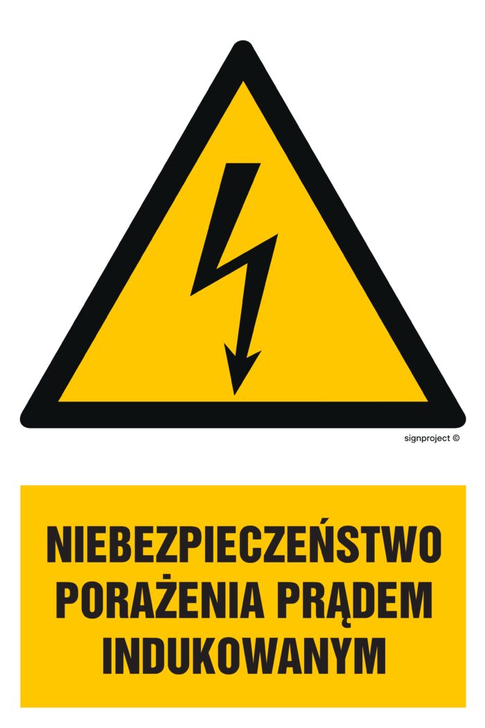 HA013 Niebezpieczeństwo porażenia prądem indukowanym - opakowanie 10 sztuk