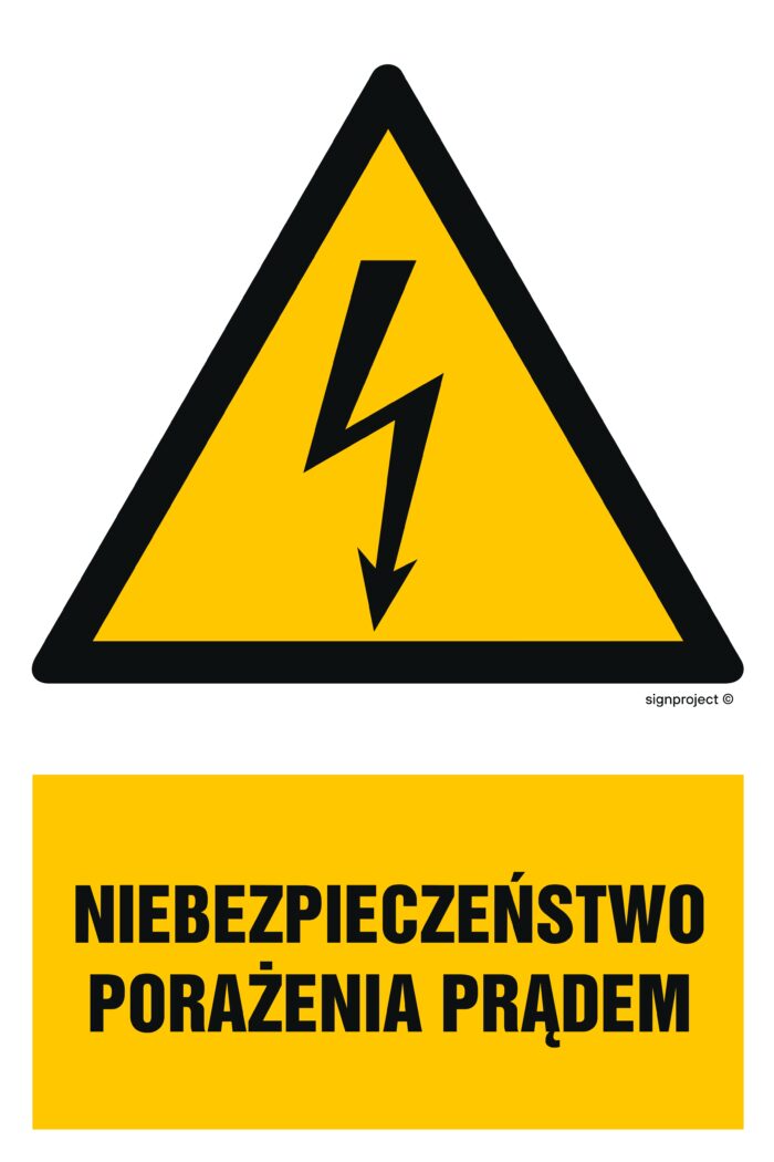 HA031 Niebezpieczeństwo porażenia prądem - opakowanie 10 sztuk