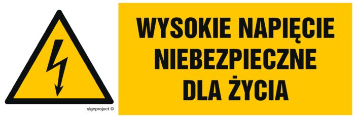HB004 Wysokie napięcie niebezpieczne dla życia -  8 naklejek -  8 naklejek