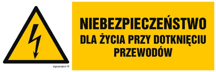 HB007 Niebezpieczeństwo dla życia przy dotknięciu przewodów -  8 naklejek -  8 naklejek