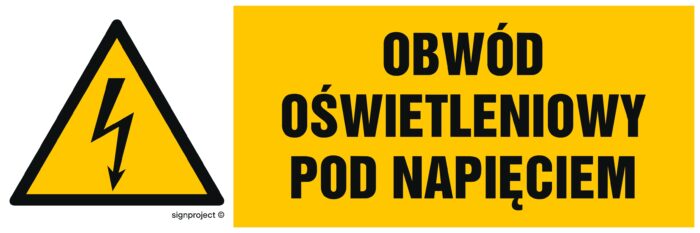 HB009 Obwód oświetleniowy pod napięciem -  8 naklejek -  8 naklejek