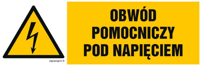 HB010 Obwód pomocniczy pod napięciem -  8 naklejek -  8 naklejek