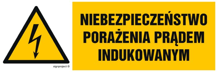HB013 Niebezpieczeństwo porażenia prądem indukowanym -  8 naklejek -  8 naklejek