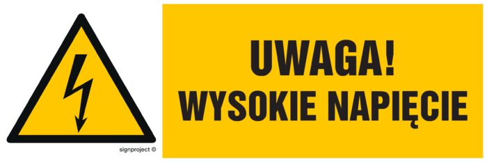 HB016 Uwaga wysokie napięcie -  8 naklejek -  8 naklejek