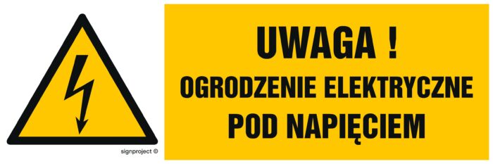 HB019 Uwaga ogrodzenie elektryczne pod napięciem -  8 naklejek -  8 naklejek