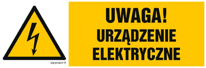 HB020 Uwaga urządzenie elektryczne -  8 naklejek -  8 naklejek