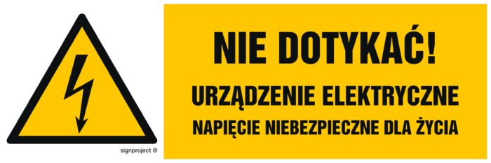 HB022 Nie dotykać urządzenie elektryczne napięcie niebezpieczne dla życia -  8 naklejek -  8 naklejek