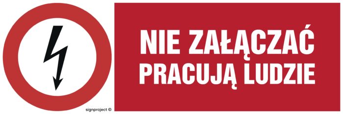 HD002 Nie załączać pracują ludzie -  8 naklejek -  8 naklejek
