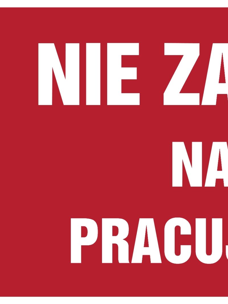 HD010 Nie załączać na linii pracują ludzie -  8 naklejek -  8 naklejek