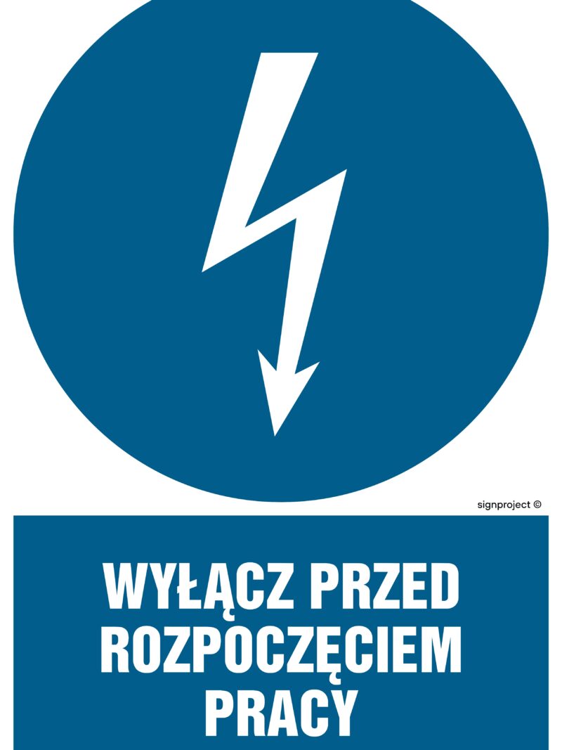 HE002 Wyłącz przed rozpoczęciem pracy - 9 naklejek