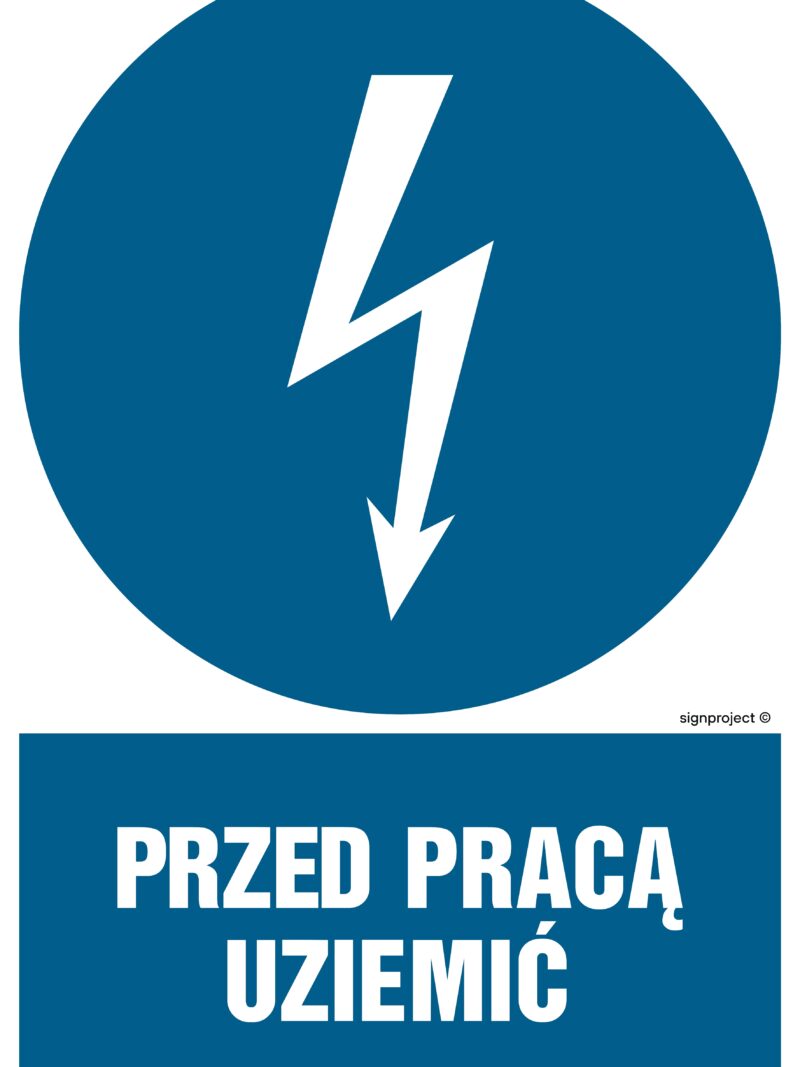 HE005 Przed pracą uziemić - 9 naklejek