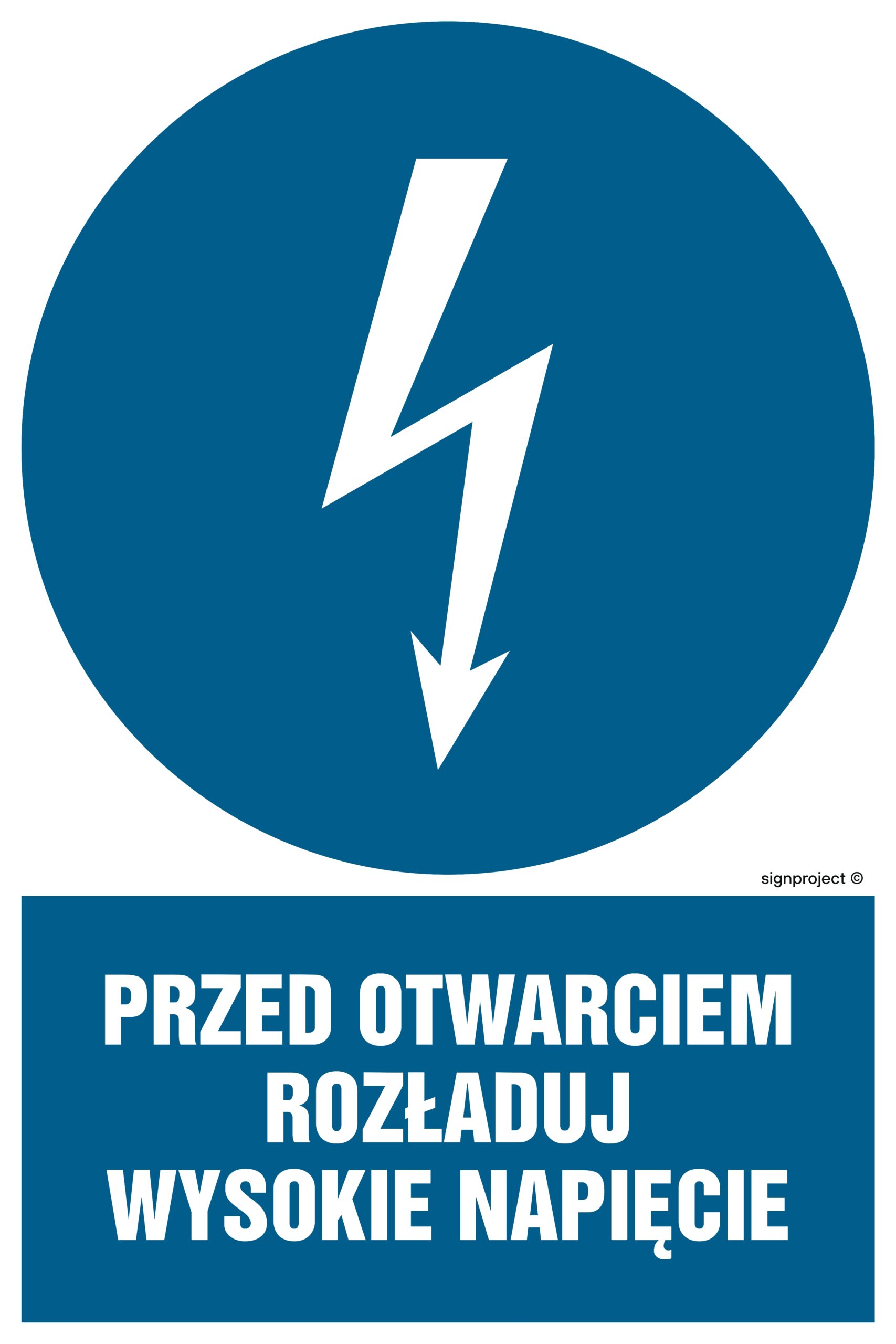 HE006 Przed otwarciem rozładuj wysokie napięcie - 9 naklejek