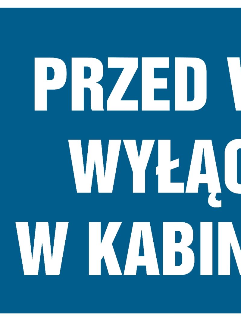 HF008 Przed wejściem wyłącz silnik w kabinie dźwigu -  8 naklejek -  8 naklejek