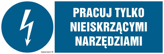 HF012 Pracuj tylko nieiskrzącymi narzędziami -  8 naklejek -  8 naklejek