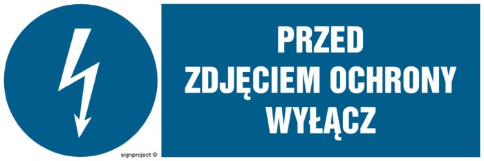 HF014 Przed zdjęciem ochrony wyłącz -  8 naklejek -  8 naklejek