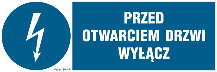 HF019 Przed otwarciem drzwi wyłącz -  8 naklejek -  8 naklejek