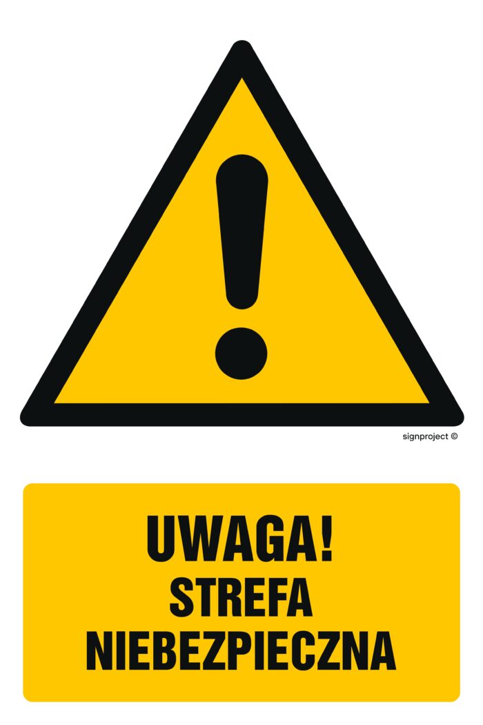 GF049 Uwaga strefa niebezpieczna -  9 naklejek