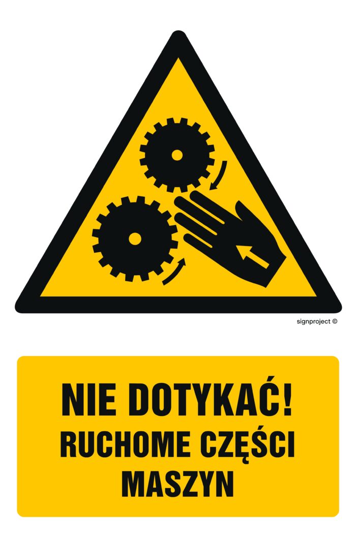 GF075 Nie dotykać! Ruchome części maszyny -  9 naklejek