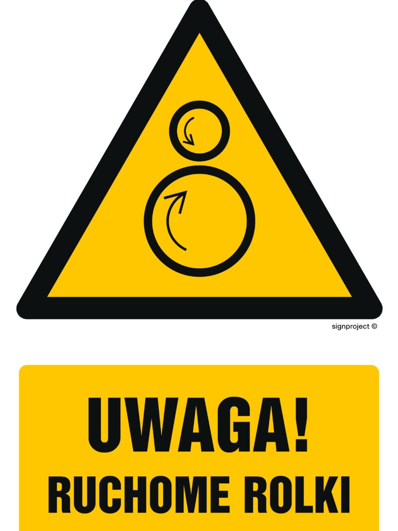 GF078 Uwaga! Ruchome rolki -  9 naklejek