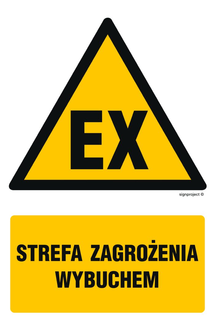 GF080 Uwaga! Niebezpieczeństwo wybuchu Materiały wybuchowe - opakowanie 10 sztuk