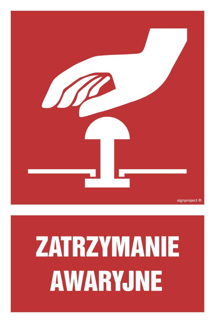 GI012 Zatrzymanie awaryjne -  9 naklejek