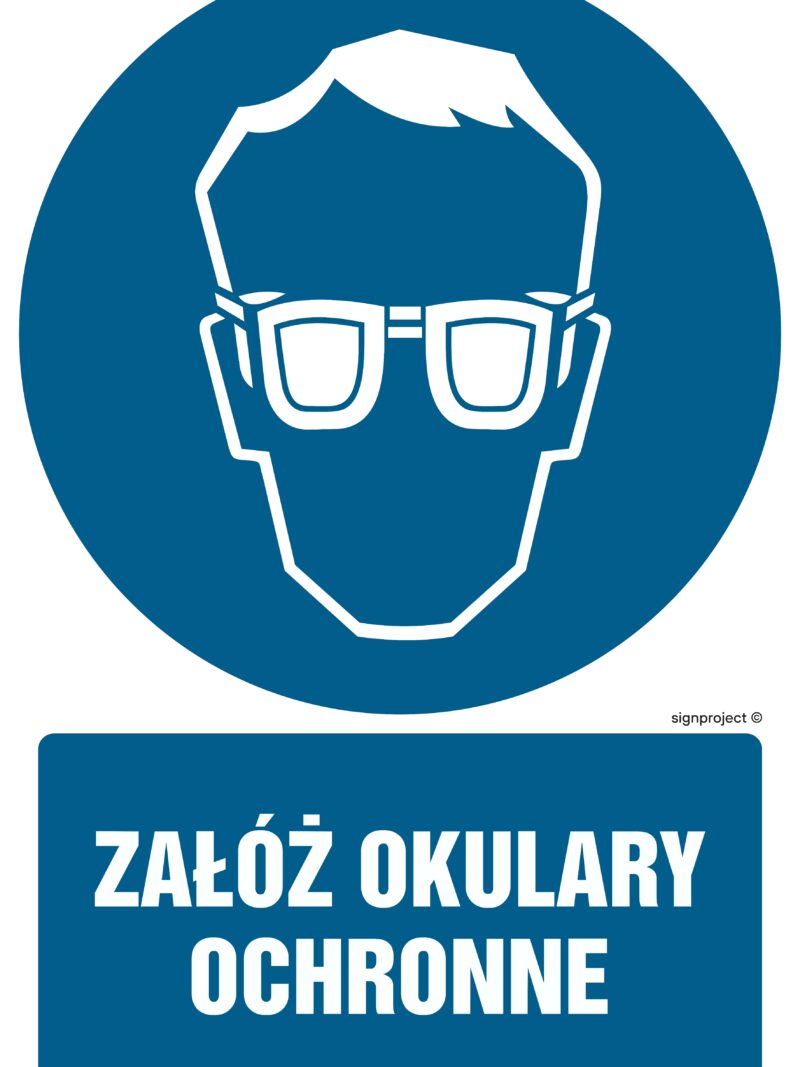 GL003 Załóż okulary ochronne -  9 naklejek