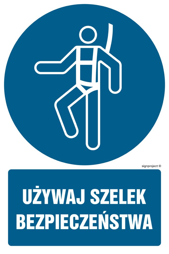 GL011 Używaj szelek bezpieczeństwa -  9 naklejek