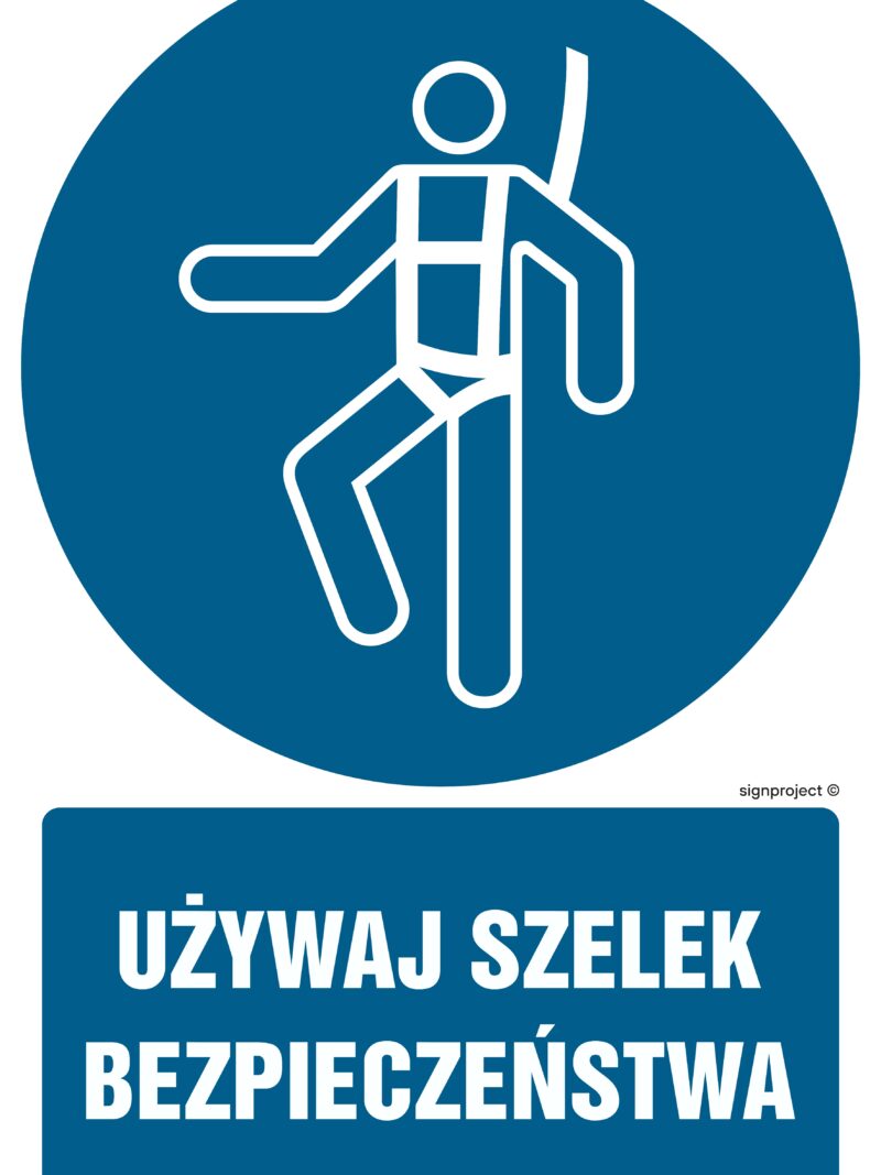 GL011 Używaj szelek bezpieczeństwa -  9 naklejek