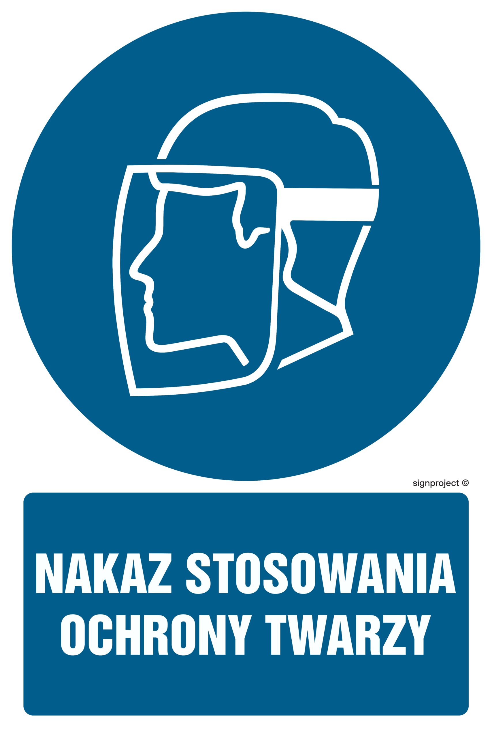 GL043 Nakaz stosowania ochrony twarzy - 9 naklejek