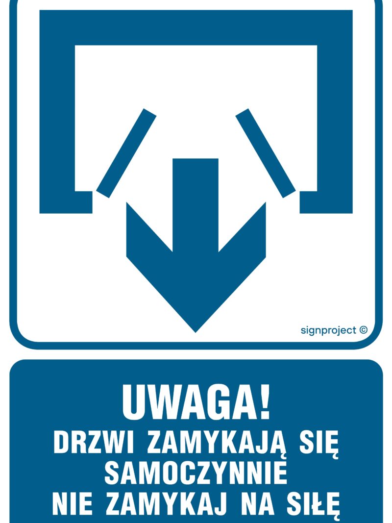 RB011 Uwaga! Drzwi zamykają się samoczynnie. Nie zamykaj na siłę (drzwi dwuskrzydłowe)