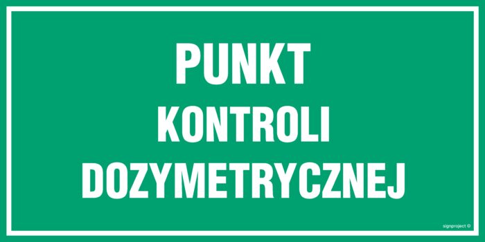 JE021 Punkt kontoli dozymetrycznej