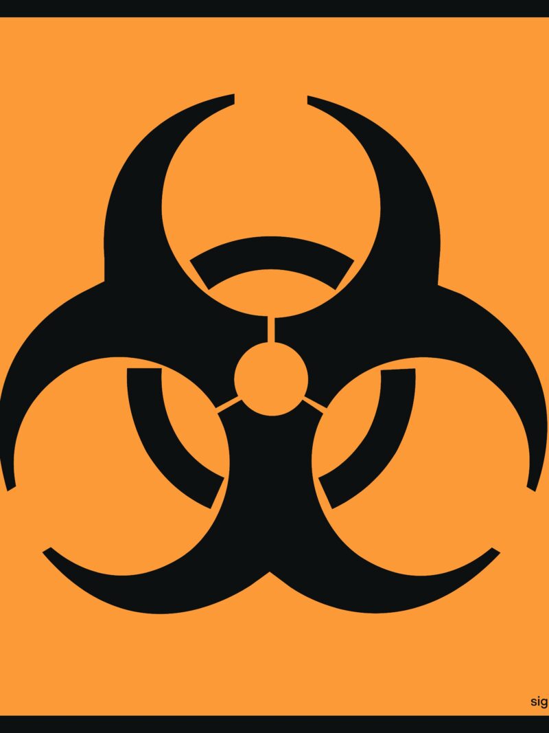 LA007 Substancja stwarzająca zagrożenie biologiczne -  12 naklejek